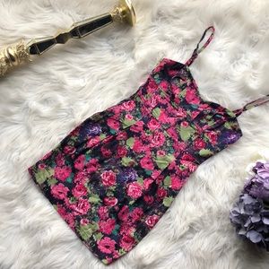 Flower print mini dress